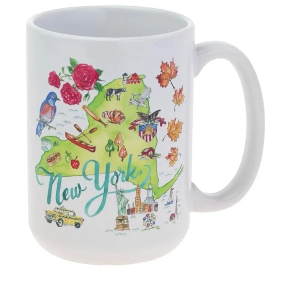 Boston International NEW YORK STATE Rosanne Beck Artisan Ceramic Mug NEW